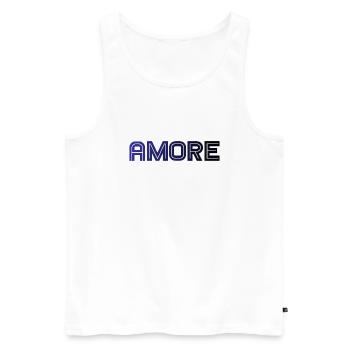 amore - Italia - Italy - Love Italian Love - Men's Premium Organic Tank Top - white - Front - Michal (187cm)