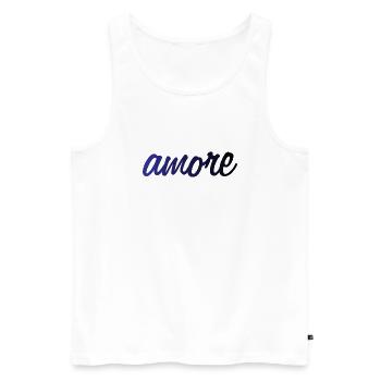 amore - Italia - Italy - Love Italian Love - Men's Premium Organic Tank Top - white - Front - Michal (187cm)