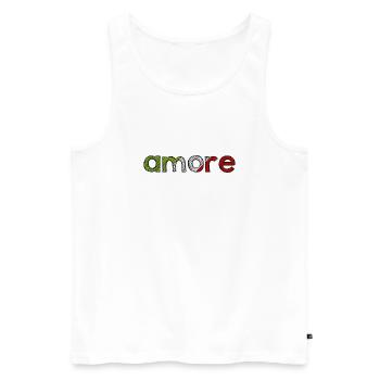 amore - Italia - Italy - Love Italian Love - Men's Premium Organic Tank Top - white - Front - Michal (187cm)