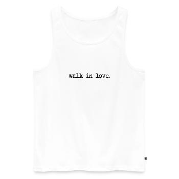 walk in love - Liebe - verliebt - Männer Premium Bio Tank Top - Weiß - Vorne - Michal (187cm)