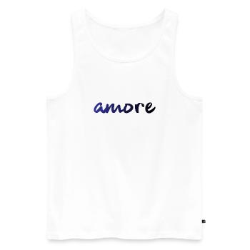 amore - Italia - Italy - Love - Liebe - Men's Premium Organic Tank Top - white - Front - AI Model Male 178 light (178cm)
