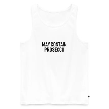 Peut contenir du Prosecco - Alcool - Débardeur bio Premium Homme - blanc - Devant - AI Model Male 178 light (178cm)