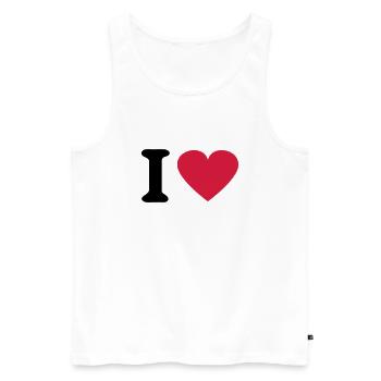 I Herz - Männer Premium Bio Tank Top - Weiß - Vorne - AI Model Male 178 light (178cm)