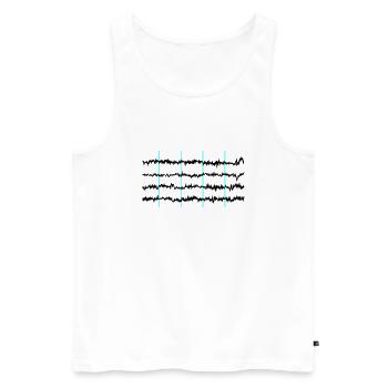 brainwaves - Männer Premium Bio Tank Top - Weiß - Vorne - Michal (187cm)