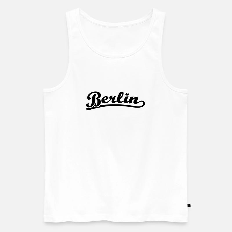 Berlin Schrift Retro - Männer Premium Bio Tank Top - Weiß