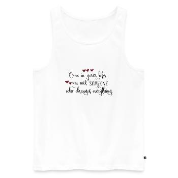Liebe - Männer Premium Bio Tank Top - Weiß - Vorne - Michal (187cm)