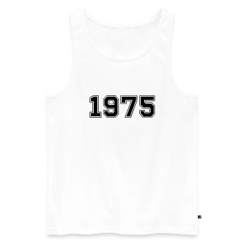 1975 - Men's Premium Organic Tank Top - white - Front - Michal (187cm)