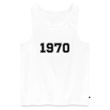 1970 - Männer Premium Bio Tank Top - Weiß - Vorne - Michal (187cm)