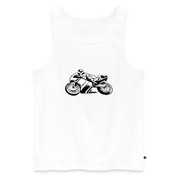 Superbike - Männer Premium Bio Tank Top - Weiß - Vorne - Michal (187cm)