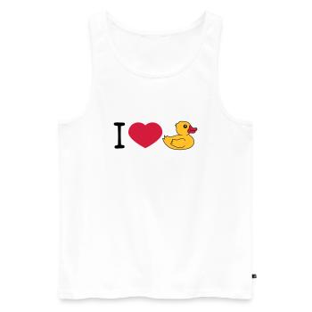 love i love heart squeaky duck rubber duck bath duck - Men's Premium Organic Tank Top - white - Front - AI Model Male 178 light (178cm)