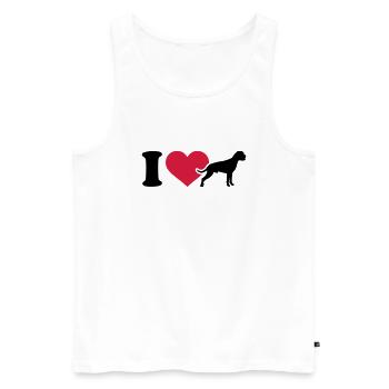I love Boxer - Men's Premium Organic Tank Top - white - Front - Michal (187cm)