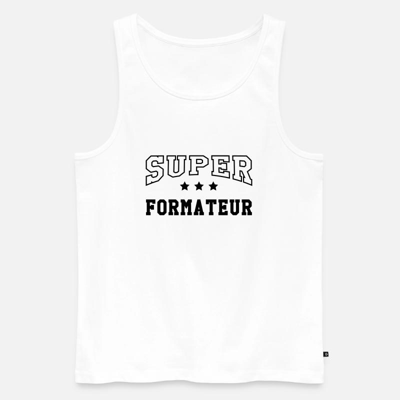 Ausbilder / Lehrer / Gestalter / trainer - Männer Premium Bio Tank Top - Weiß