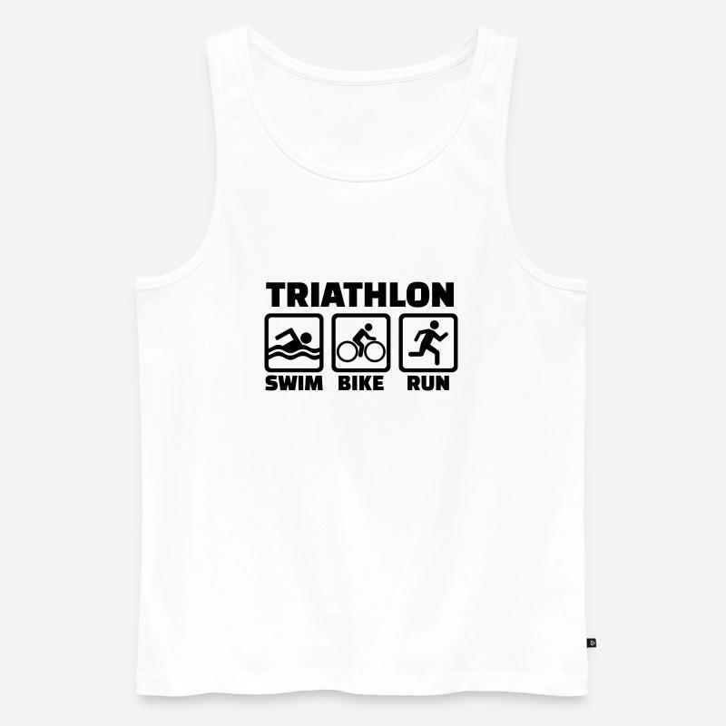 Triathlon - Männer Premium Bio Tank Top - Weiß