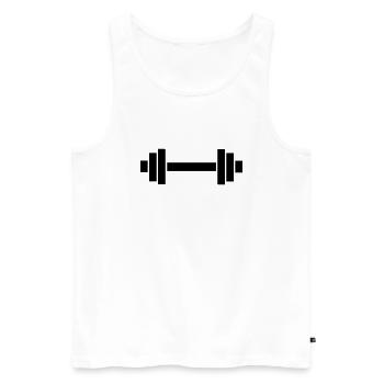 hantel - Männer Premium Bio Tank Top - Weiß - Vorne - Michal (187cm)