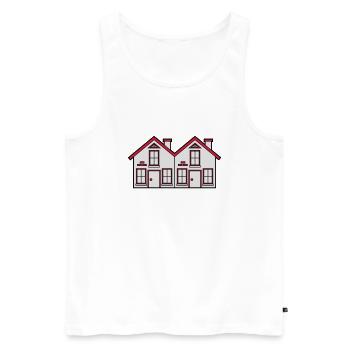 Semi-detached 2 houses neighborhood neighbors pret - Men's Premium Organic Tank Top - white - Front - AI Model Male 178 light (178cm)