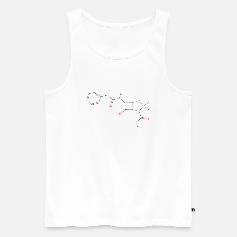 Penicillin Molekül - Farbige Strukturformel - Männer Premium Bio Tank Top - Weiß