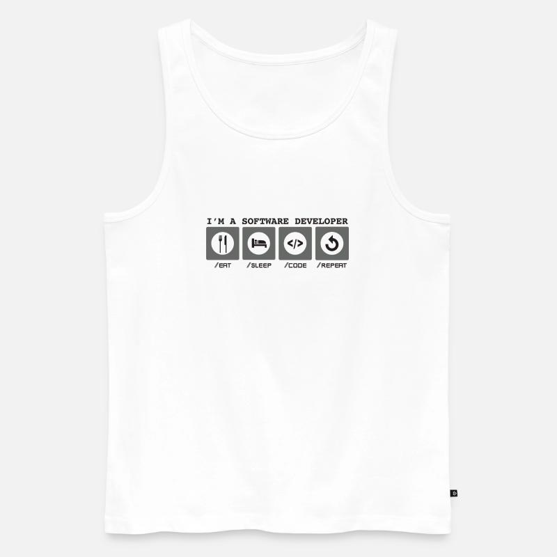 I'm a Software Developer - Softwareentwicklerin - Männer Premium Bio Tank Top - Weiß