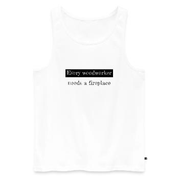 Aaron Carpenter Tshirts Funshirt Drôle Charpentier - Débardeur bio Premium Homme - blanc - Devant - Michal (187cm)