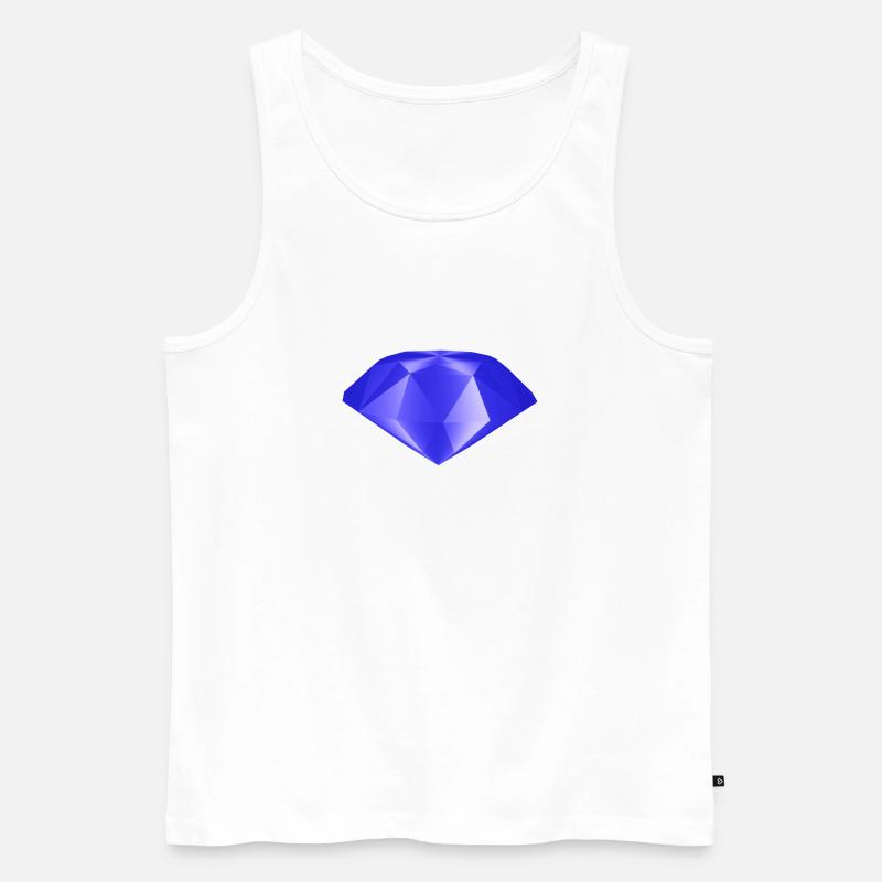Blauer Edelstein - Männer Premium Bio Tank Top - Weiß