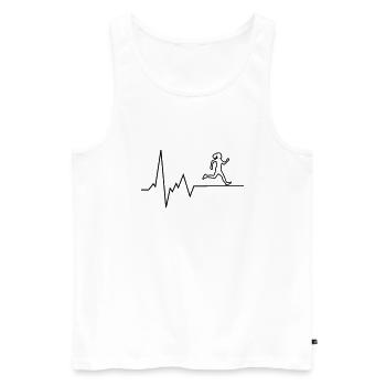 Coureur de battements de cœur - Débardeur bio Premium Homme - blanc - Devant - Michal (187cm)