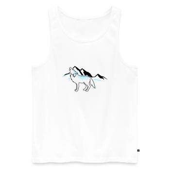 Wolf Mountains 02 - Men's Premium Organic Tank Top - white - Front - Michal (187cm)