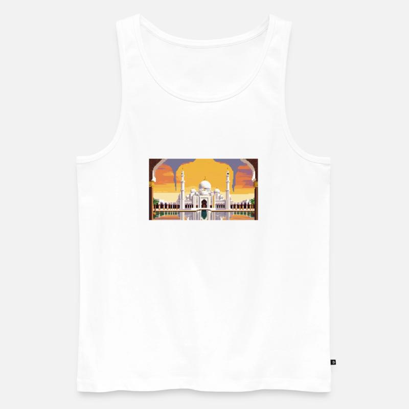 Grande mosquée Sheikh Zayed, Abu Dhabi, Émirats arabes unis, Pixel A - Débardeur bio Premium Homme - blanc