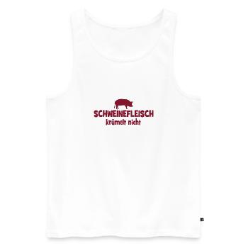 Schweinefleisch krümelt nicht - Grill - grillen - Männer Premium Bio Tank Top - Weiß - Vorne - Michal (187cm)