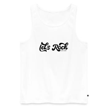 2025 Vintage Black Tees, Lets Rock - Men's Premium Organic Tank Top - white - Front - Michal (187cm)