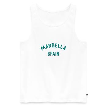 Marbella Spain Spain España - Men's Premium Organic Tank Top - white - Front - Michal (187cm)