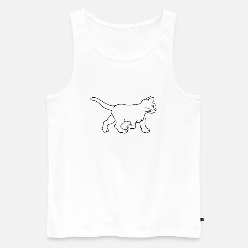 katze - Männer Premium Bio Tank Top - Weiß
