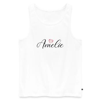 Amelie Name Heart - Men's Premium Organic Tank Top - white - Front - AI Model Male 178 light (178cm)