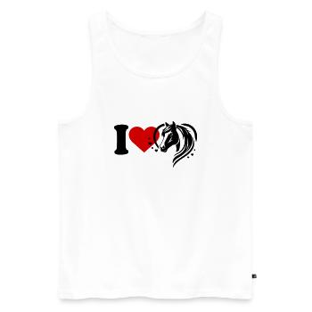 I love horses - Men's Premium Organic Tank Top - white - Front - Michal (187cm)