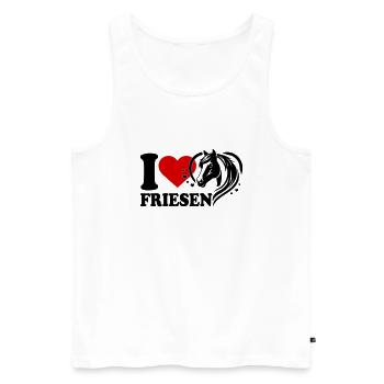 I love Pferd Friesen - Männer Premium Bio Tank Top - Weiß - Vorne - AI Model Male 178 light (178cm)