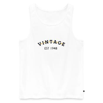 Jahrgang ist 1948 - Männer Premium Bio Tank Top - Weiß - Vorne - Michal (187cm)