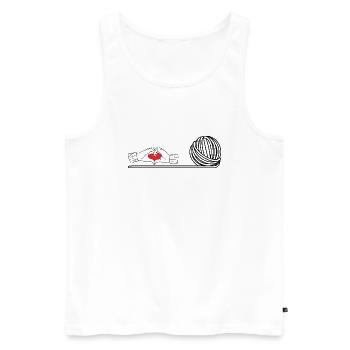 Stricken Stricken Häkeln Stricker - Männer Premium Bio Tank Top - Weiß - Vorne - AI Model Male 178 light (178cm)