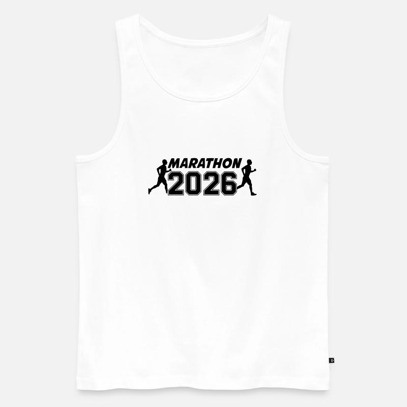 marathon 2026 - Männer Premium Bio Tank Top - Weiß