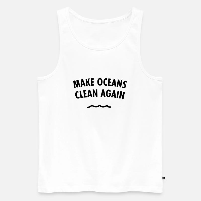 Make Oceans Clean Again - Männer Premium Bio Tank Top - Weiß