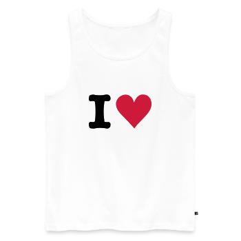 I - Heart - Love - Männer Premium Bio Tank Top - Weiß - Vorne - AI Model Male 178 light (178cm)