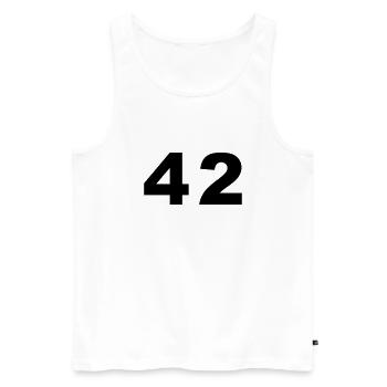 Number - 42 - Forty Two - Männer Premium Bio Tank Top - Weiß - Vorne - AI Model Male 178 light (178cm)