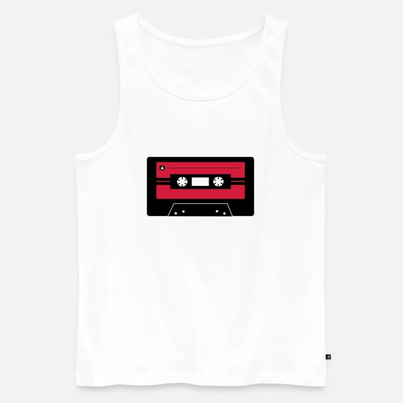 Kassette_farbe - Männer Premium Bio Tank Top - Weiß