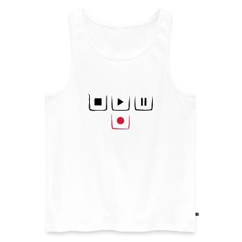 stop play pause rec - Débardeur bio Premium Homme - blanc - Devant - AI Model Male 178 light (178cm)