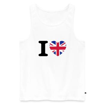 I love UK - Männer Premium Bio Tank Top - Weiß - Vorne - Michal (187cm)