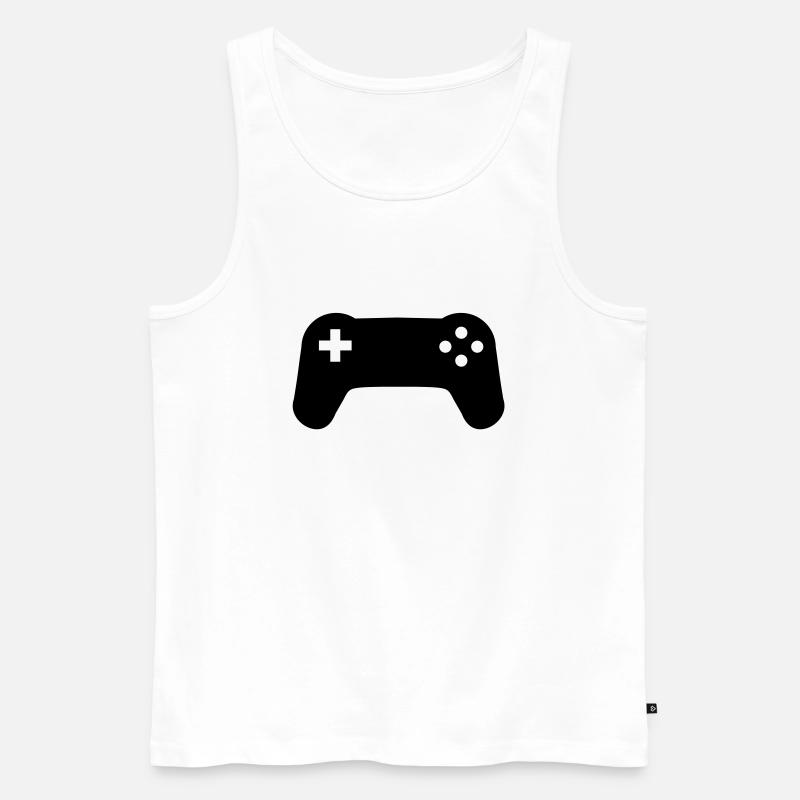 Controller - Männer Premium Bio Tank Top - Weiß