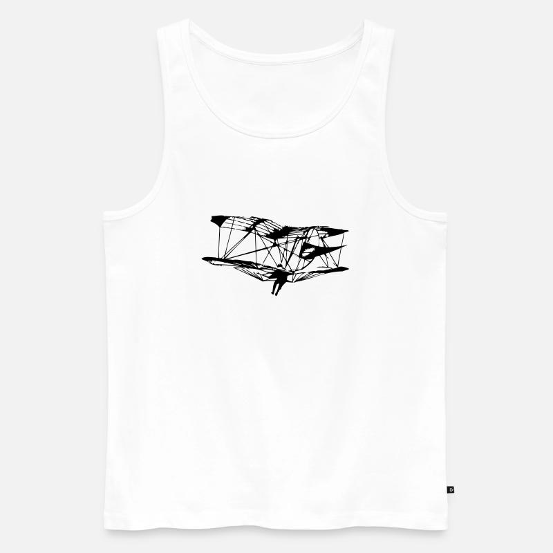 Lilienthal Doppeldecker - Männer Premium Bio Tank Top - Weiß