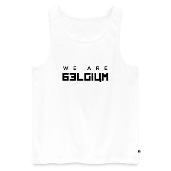 we are belgium - belgie - 2018 - t shirt - Men's Premium Organic Tank Top - white - Front - Michal (187cm)