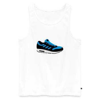 schuh__f3 - Men's Premium Organic Tank Top - white - Front - Michal (187cm)
