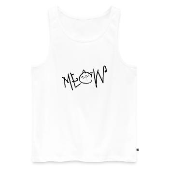 MEOW text cat - Men's Premium Organic Tank Top - white - Front - Michal (187cm)