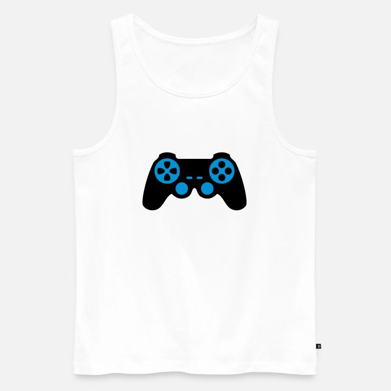 Controller - Männer Premium Bio Tank Top - Weiß