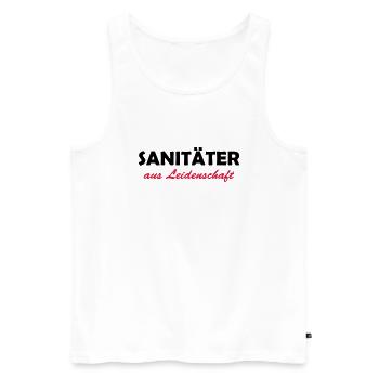 sanitäter aus leidenschaft - Men's Premium Organic Tank Top - white - Front - Michal (187cm)