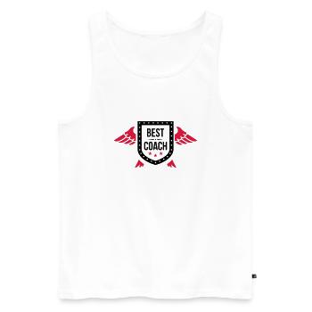 Coach / Coaching / Sport / Training / Trainer - Men's Premium Organic Tank Top - white - Front - AI Model Male 178 light (178cm)